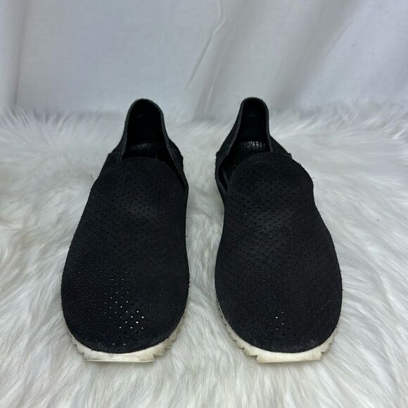 Pedro Garcia Cristiane Black Perforated Suede Slip On Loafer Sz 37.5/US 7.5 - Picture 3 of 8